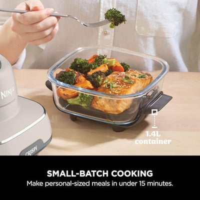 Ninja CRISPi Portable Air Fryer, 3.8L, 4-in-1: Air Fry, Roast, Keep Warm, Recrisp, Space Saving Compact Design