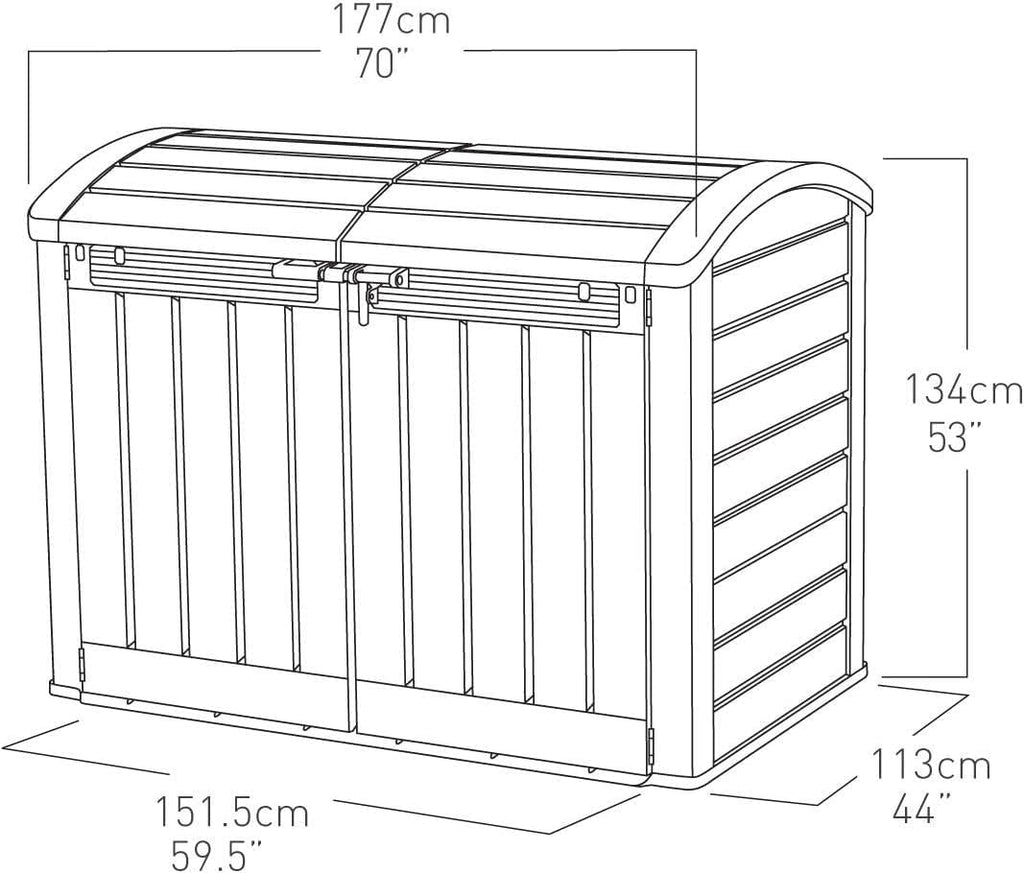 2000L Outdoor Garden Storage Shed with Dual Access