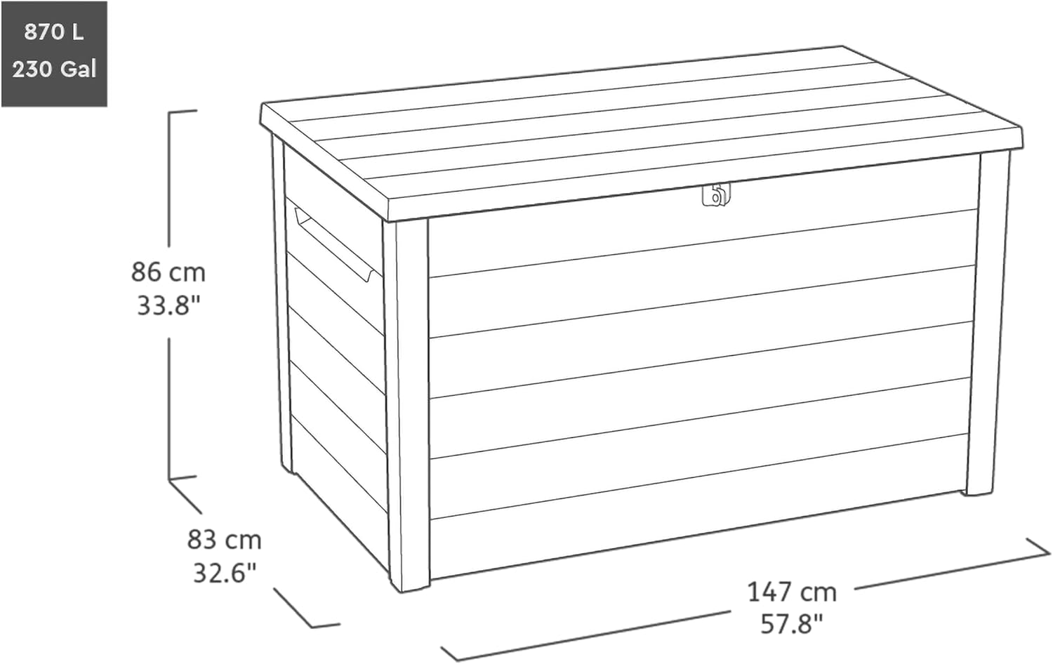 870L Outdoor Garden Storage Box