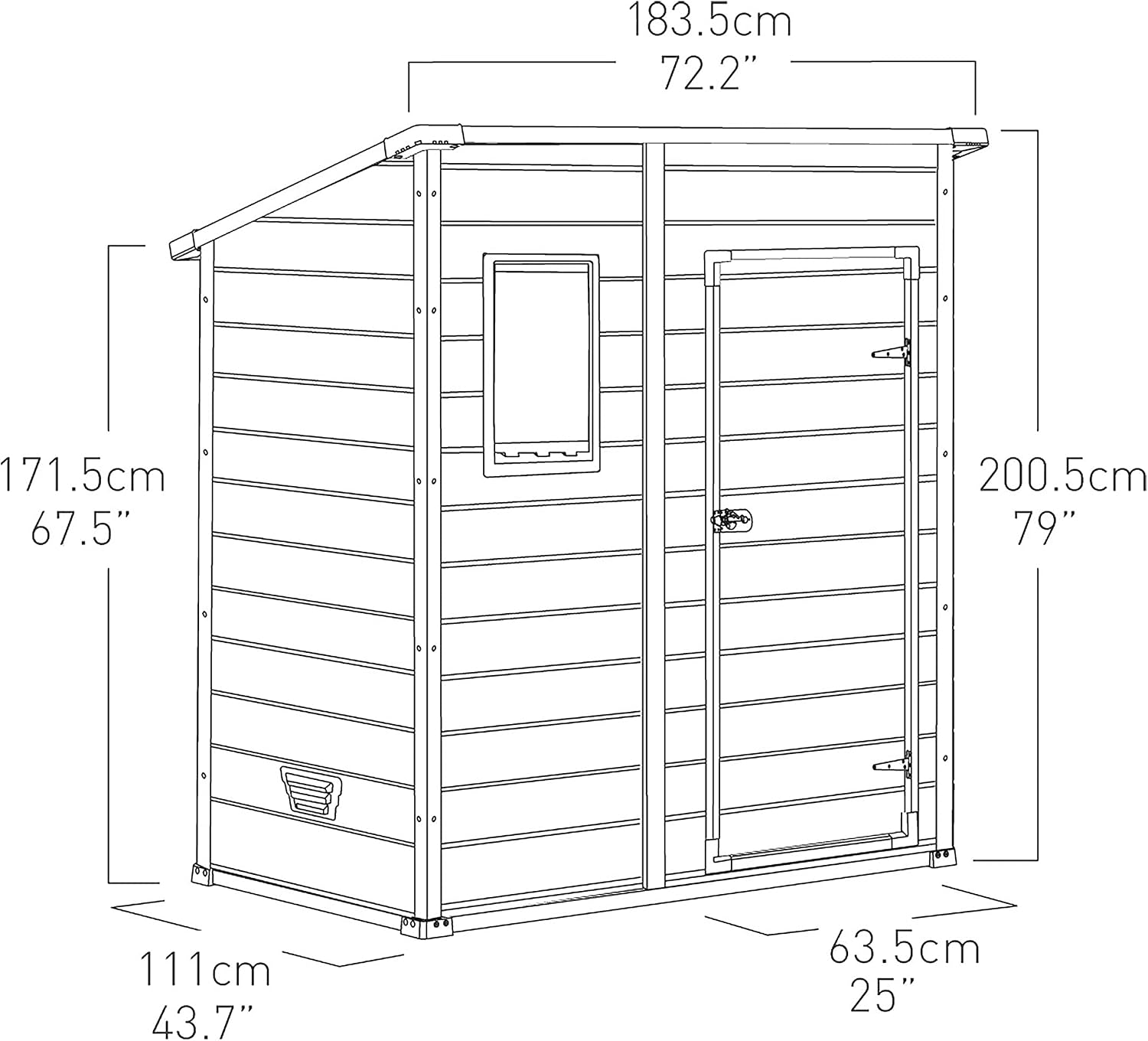 6 x 4 ft Outdoor Garden Storage Shed with Single Door