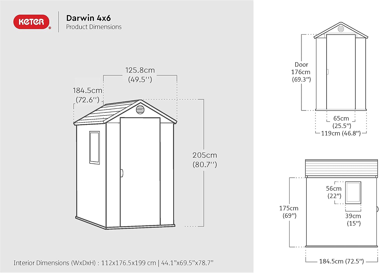 6 x 4 ft Outdoor Garden Storage Shed with Single Door