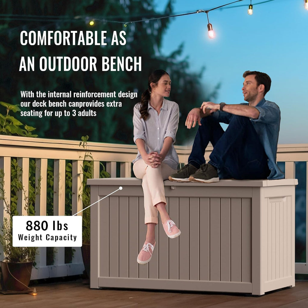230 Gallon Outdoor Deck Storage Box, Waterproof