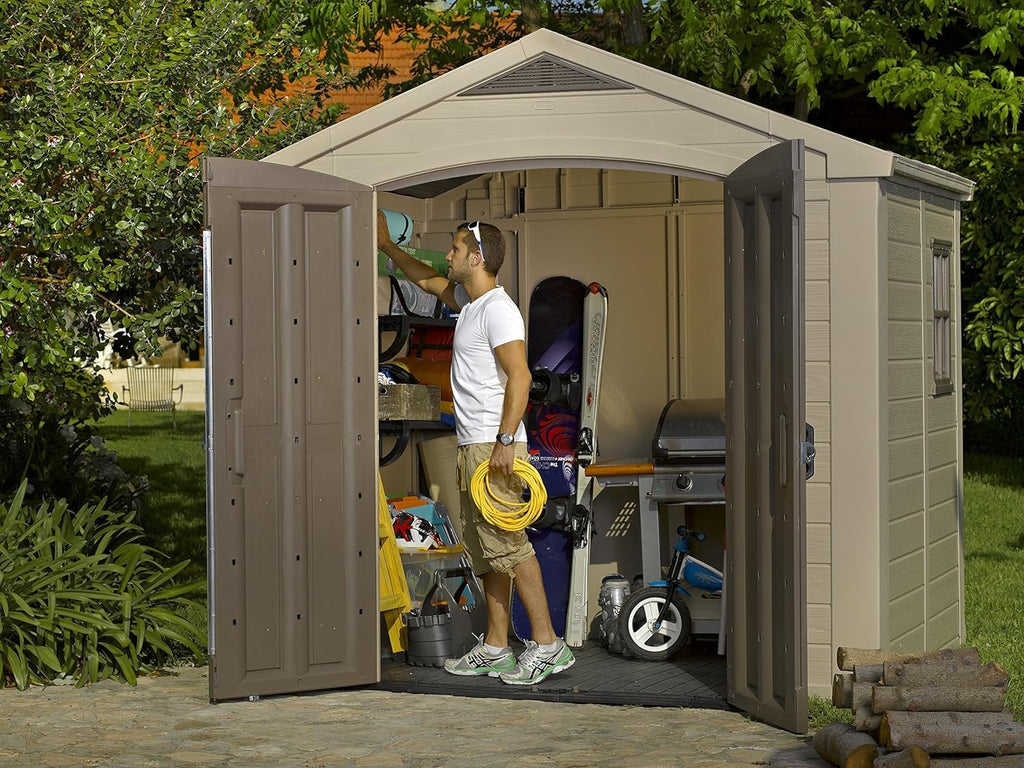 8 x 6 ft Outdoor Garden Storage Shed with Double Doors