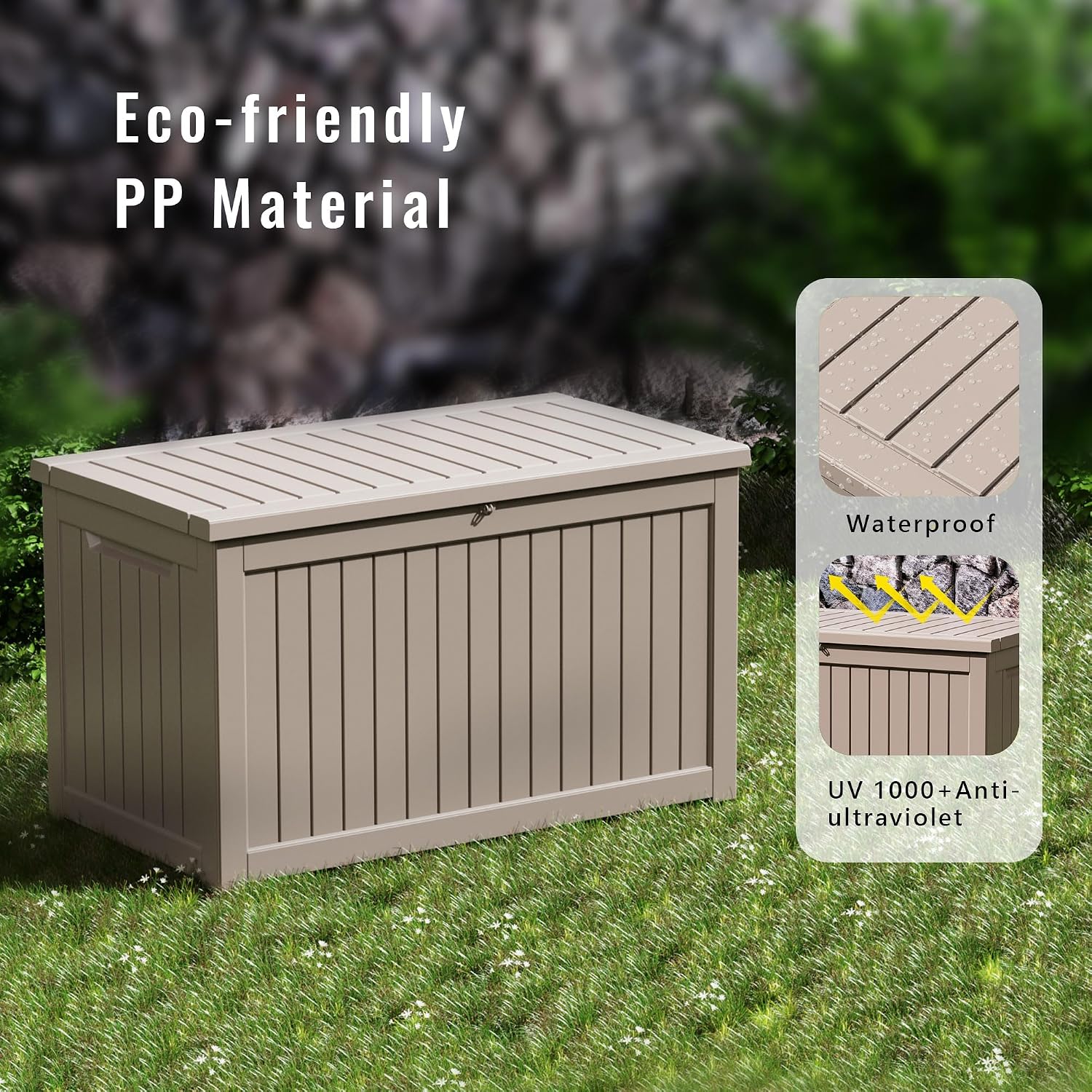 230 Gallon Outdoor Deck Storage Box, Waterproof