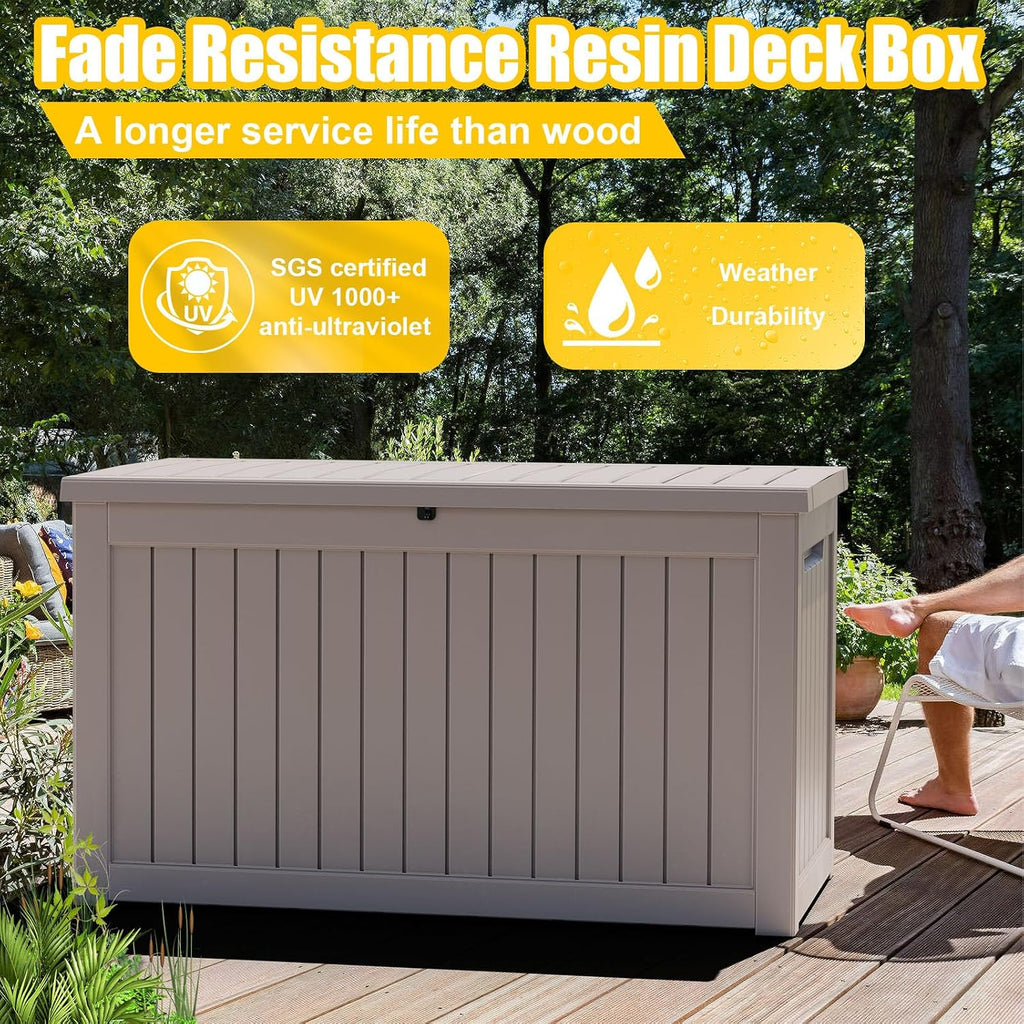 230 Gallon Outdoor Deck Storage Box, Waterproof