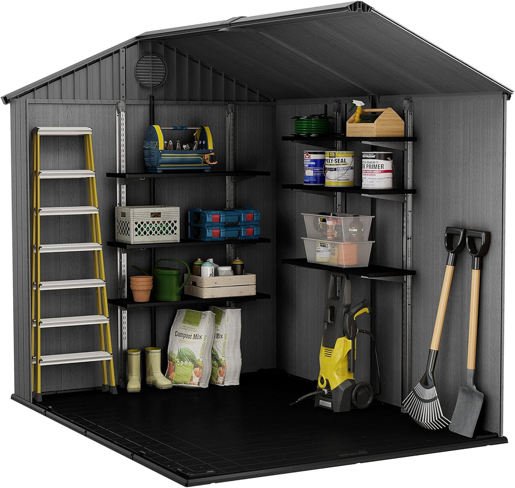 6 x 8 ft Outdoor Garden Storage Shed with Double Doors