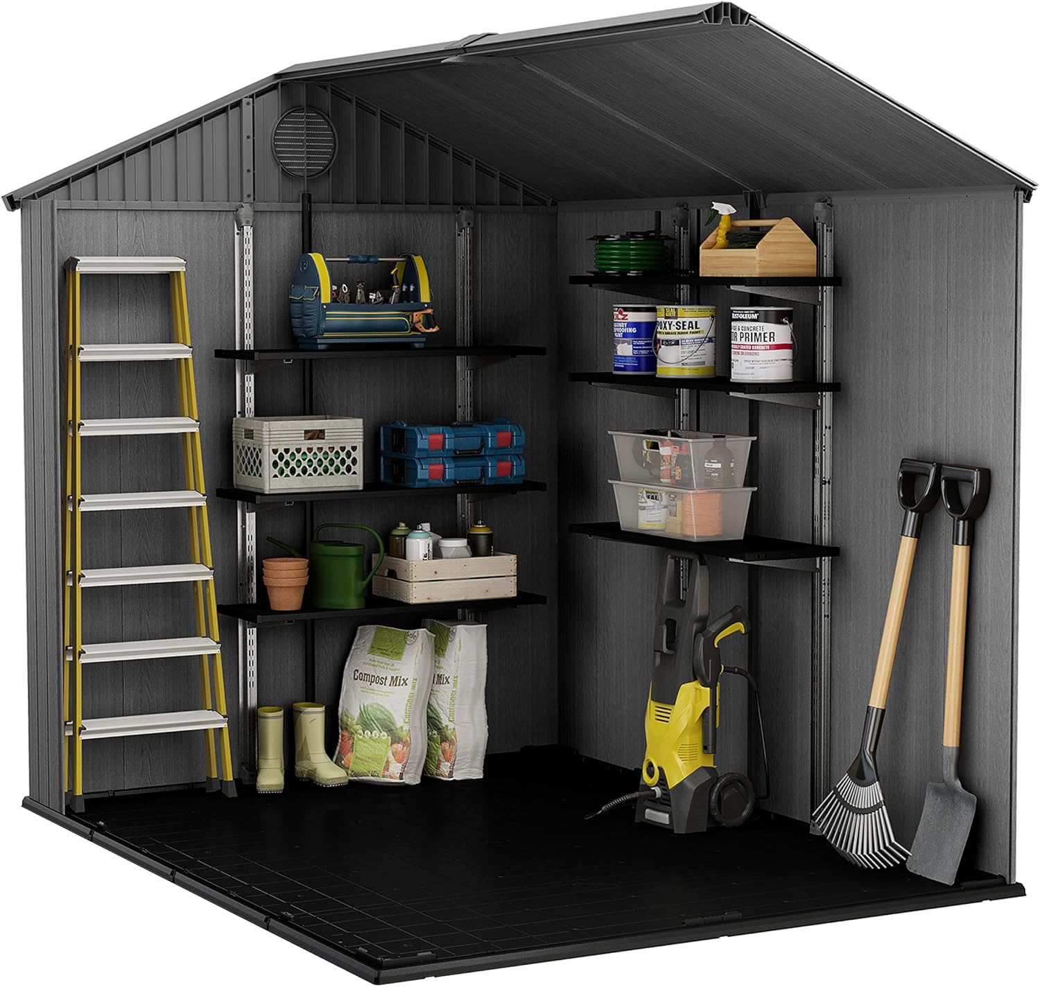 6 x 8 ft Outdoor Garden Storage Shed with Double Doors