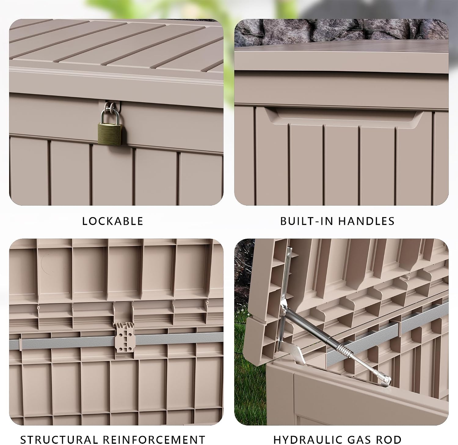 230 Gallon Outdoor Deck Storage Box, Waterproof