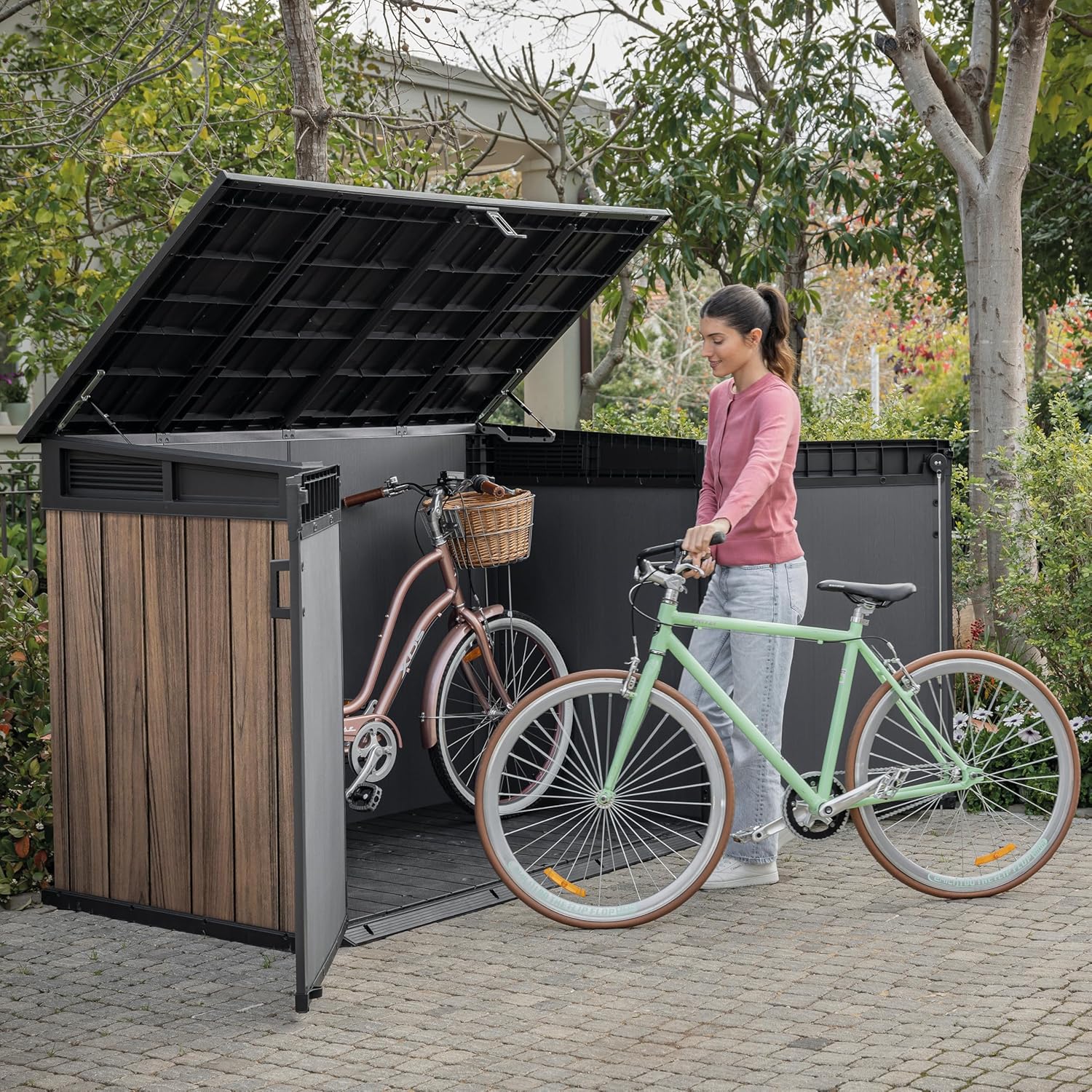 Horizontal Outdoor Storage Shed with Double Doors