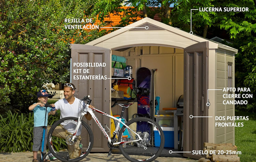 8 x 6 ft Outdoor Garden Storage Shed with Double Doors