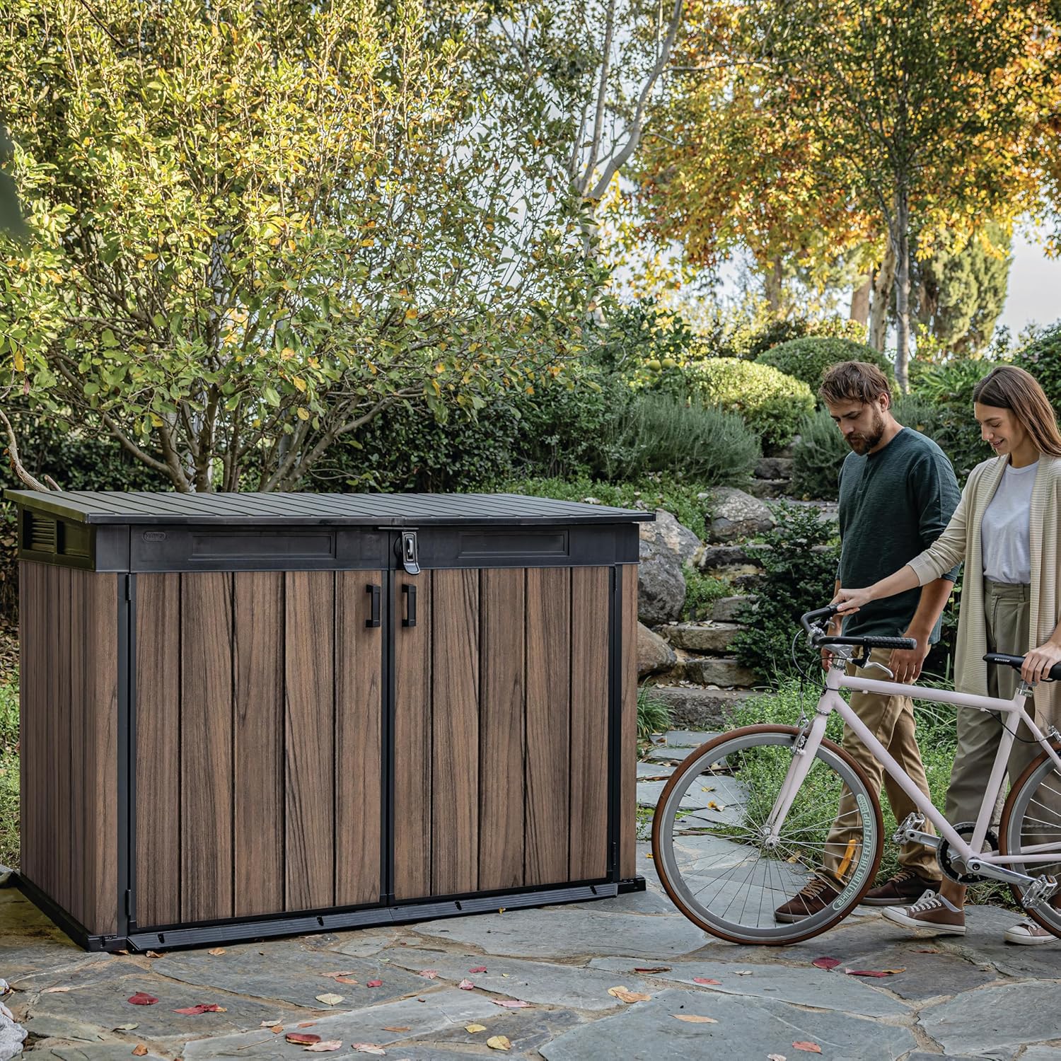 Horizontal Outdoor Storage Shed with Double Doors