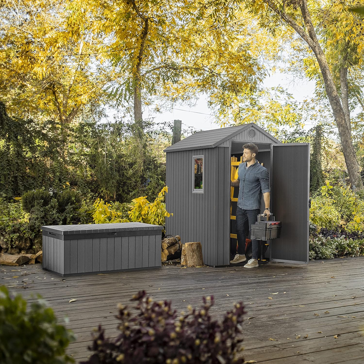 6 x 4 ft Outdoor Garden Storage Shed with Single Door
