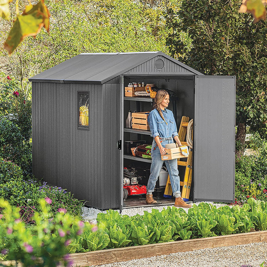 6 x 8 ft Outdoor Garden Storage Shed with Double Doors